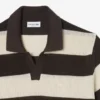 Camisola de manga curta com gola polo às riscas