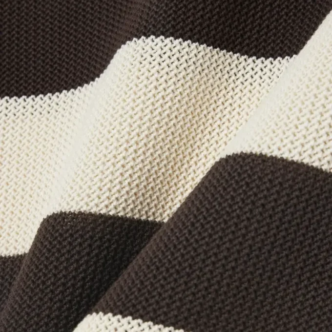 Camisola de manga curta com gola polo às riscas