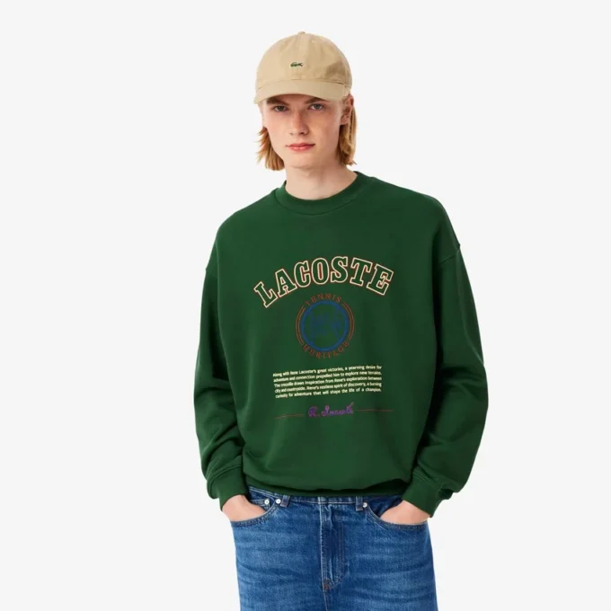 Camisola de moletão com bordado Heritage para homem