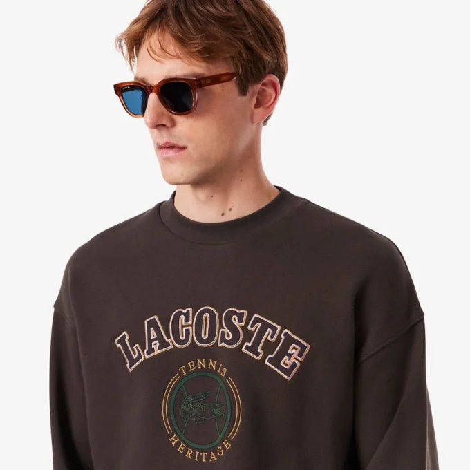 Camisola de moletão com bordado Heritage para homem