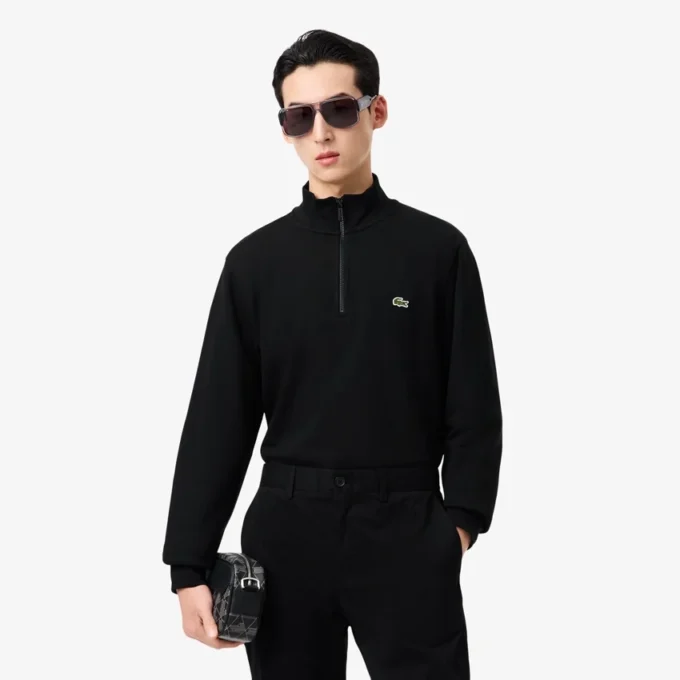 Camisola de moletom com fecho de correr para homem