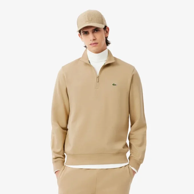 Camisola de moletom com fecho de correr para homem