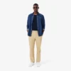 Camisola de pijama masculina com gola contrastante