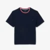 Camisola de pijama masculina com gola contrastante