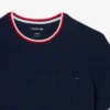 Camisola de pijama masculina com gola contrastante