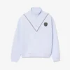 Camisola de piqué com gola com fecho e corte largo para homem