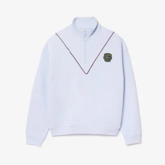 Camisola de piqué com gola com fecho e corte largo para homem