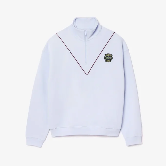 Camisola de piqué com gola com fecho e corte largo para homem