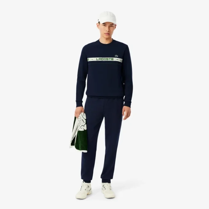 Camisola de ténis com riscas da marca para homem