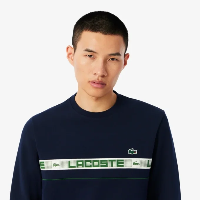 Camisola de ténis com riscas da marca para homem