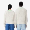Camisola de ténis unissexo com gola em V às riscas