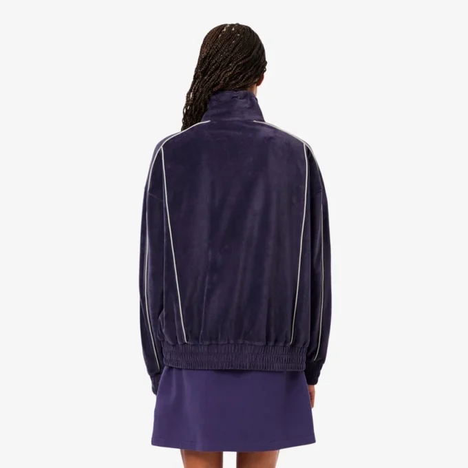 Camisola de veludo com fecho oversized para mulher