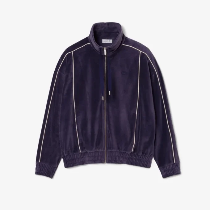 Camisola de veludo com fecho oversized para mulher