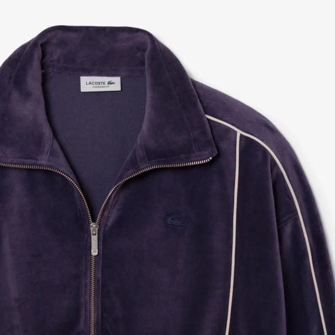 Camisola de veludo com fecho oversized para mulher