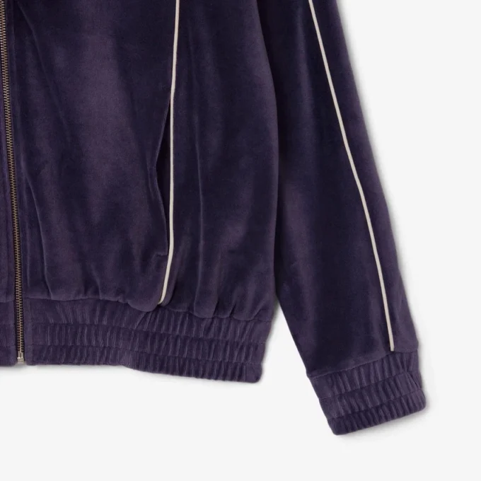 Camisola de veludo com fecho oversized para mulher