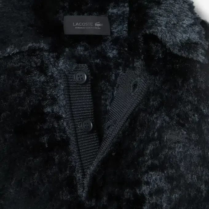 Camisola de veludo com gola polo da passerelle