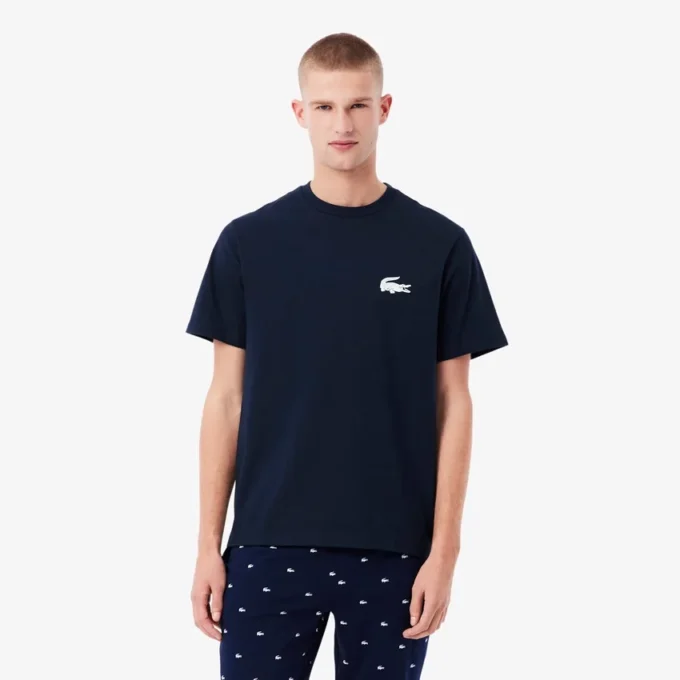 Camisola interior masculina em algodão com estampado de crocodilo
