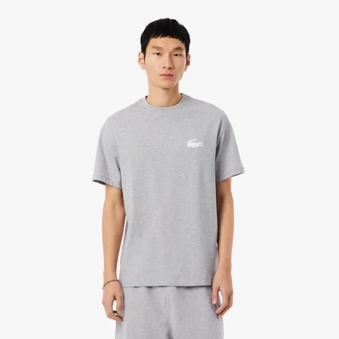 Camisola interior masculina em algodão com estampado de crocodilo