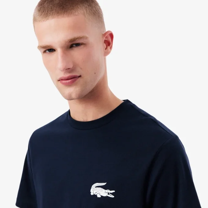 Camisola interior masculina em algodão com estampado de crocodilo