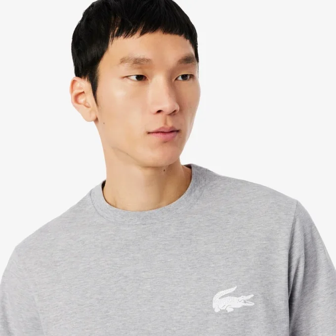 Camisola interior masculina em algodão com estampado de crocodilo