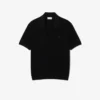 Camisola masculina de gola polo aberta em mistura de algodão