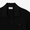 Camisola masculina de gola polo aberta em mistura de algodão