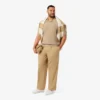 Camisola masculina de gola polo aberta em mistura de algodão