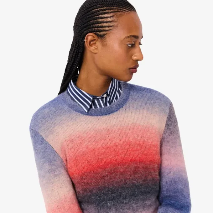 Camisola Ombra de gola redonda para mulher