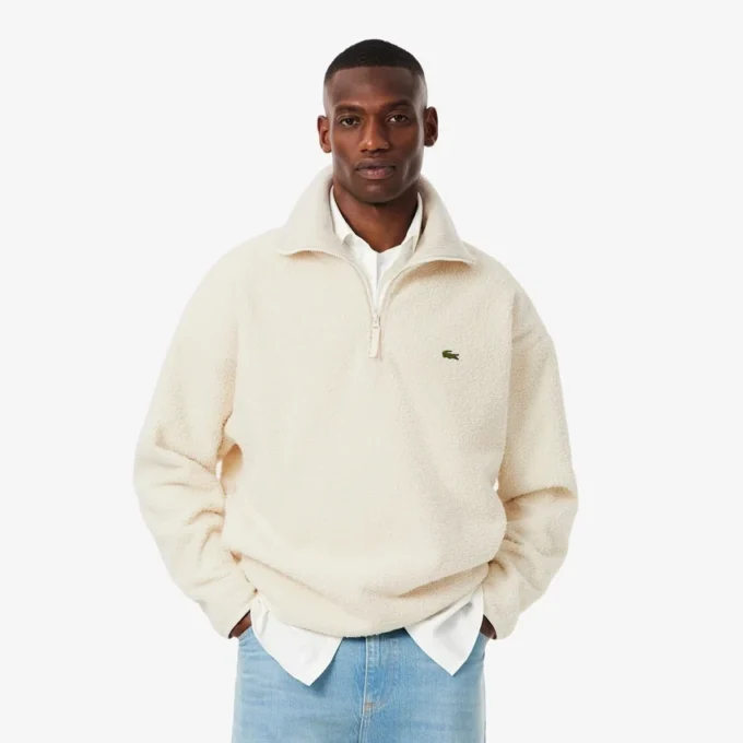 Camisola polar com fecho para homem