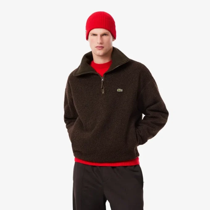 Camisola polar com fecho para homem