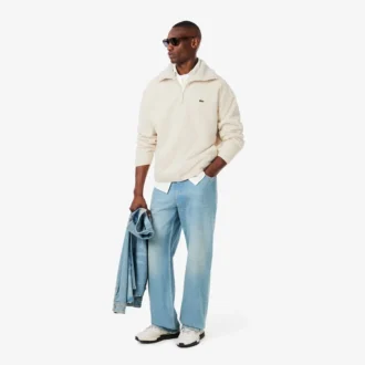 Camisola polar com fecho para homem