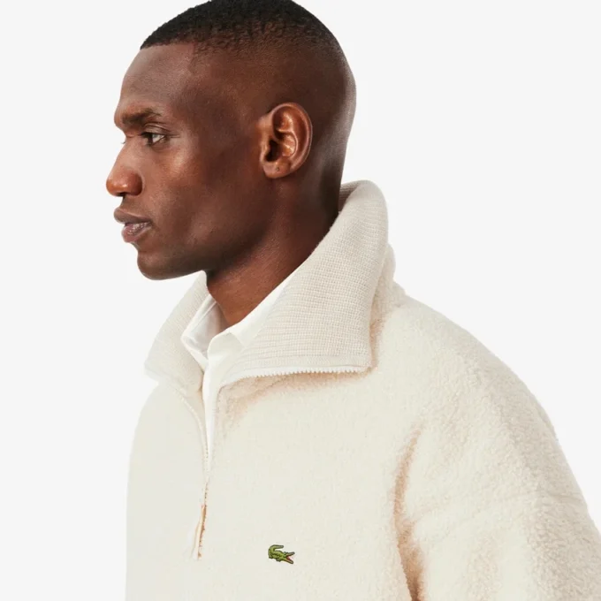 Camisola polar com fecho para homem