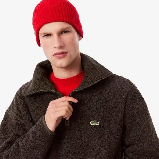 Camisola polar com fecho para homem