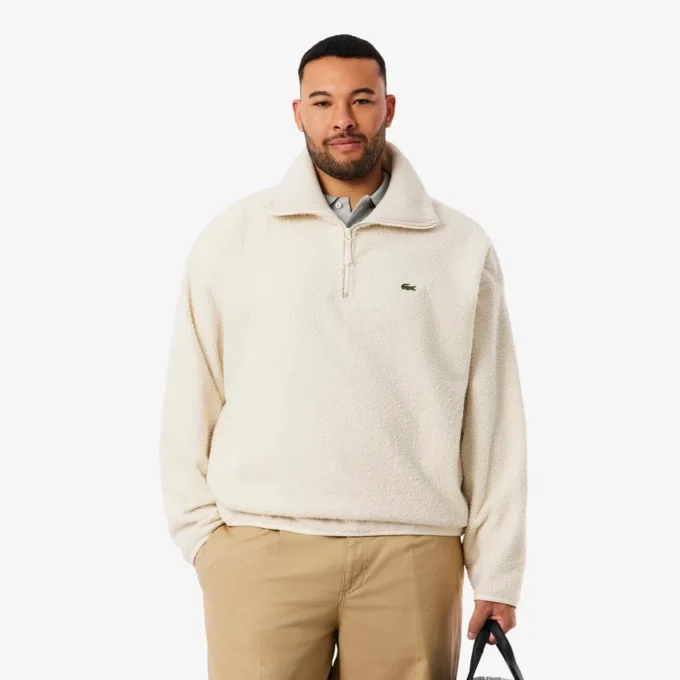Camisola polar com fecho para homem