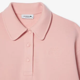 Camisola Polo Bordada de Corte Descontraído para Mulher