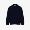 Camisola polo de lã de corte descontraído para homem