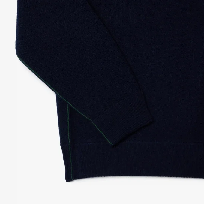 Camisola polo de lã de corte descontraído para homem