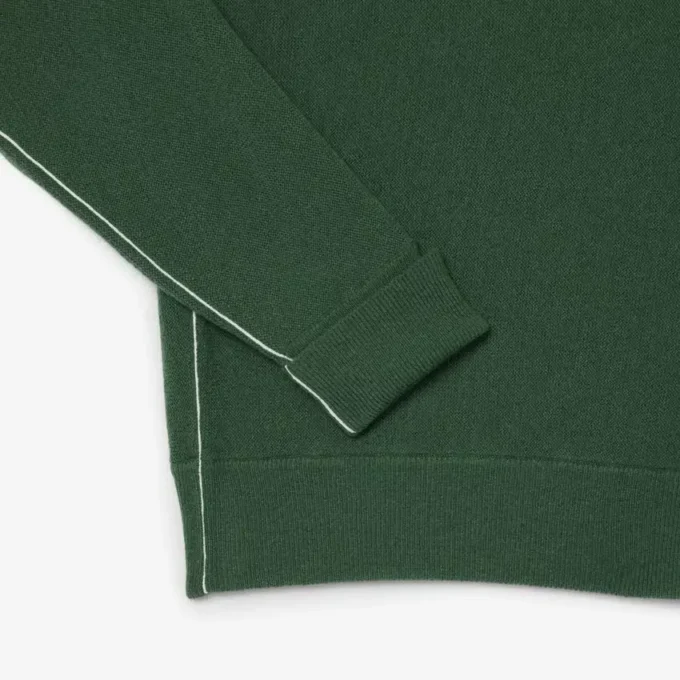 Camisola polo de lã de corte descontraído para homem