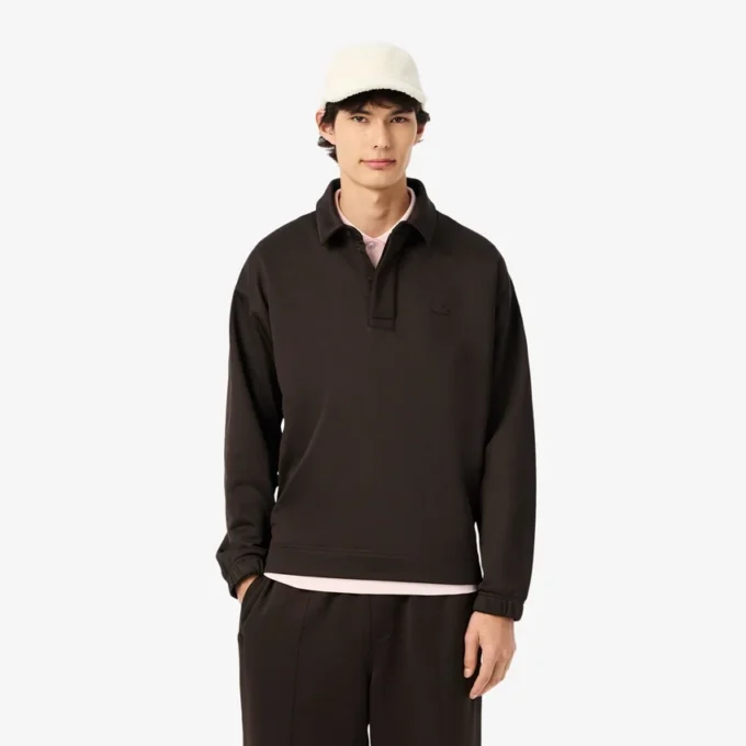 Camisola Polo em malha polar de corte largo para homem