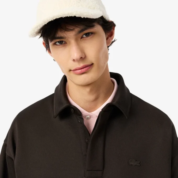 Camisola Polo em malha polar de corte largo para homem
