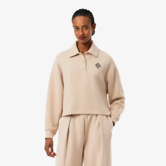 Camisola polo oversized com canelado