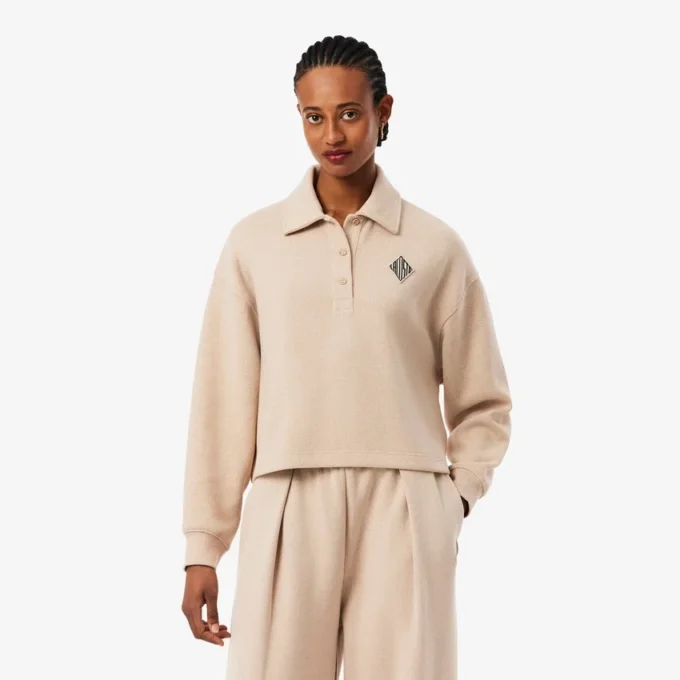 Camisola polo oversized com canelado