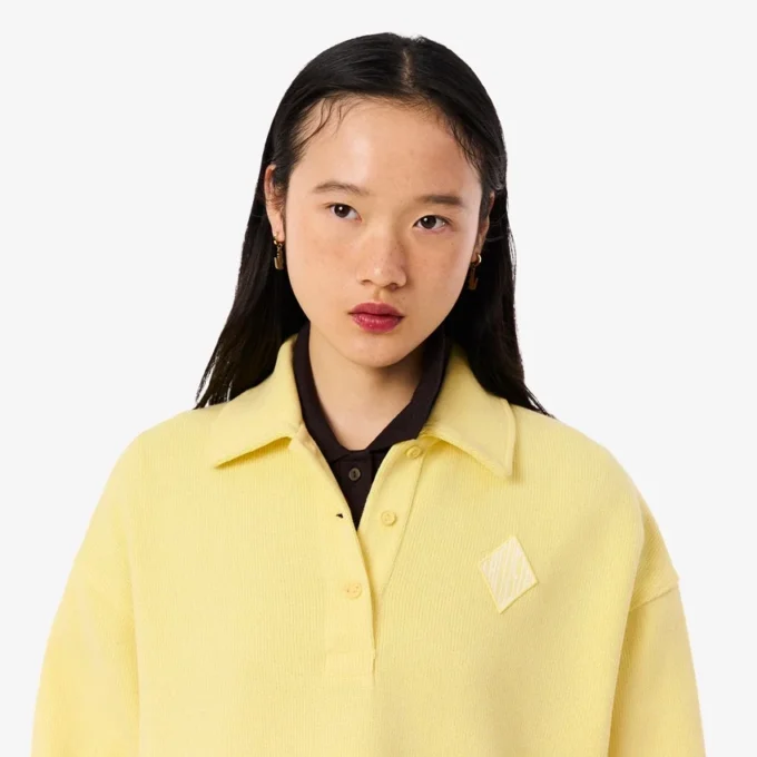 Camisola Polo Oversized com Canelado