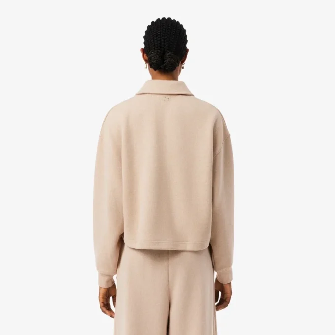 Camisola polo oversized com canelado