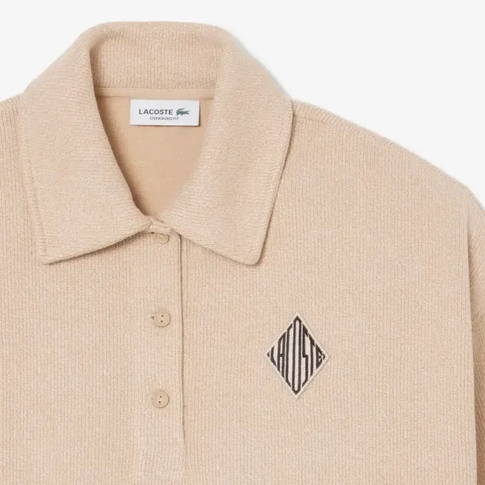 Camisola polo oversized com canelado