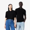 Camisola polo unissexo de manga curta em lã merino