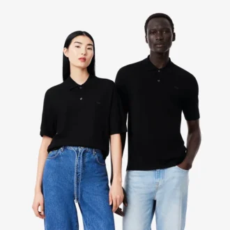 Camisola polo unissexo de manga curta em lã merino