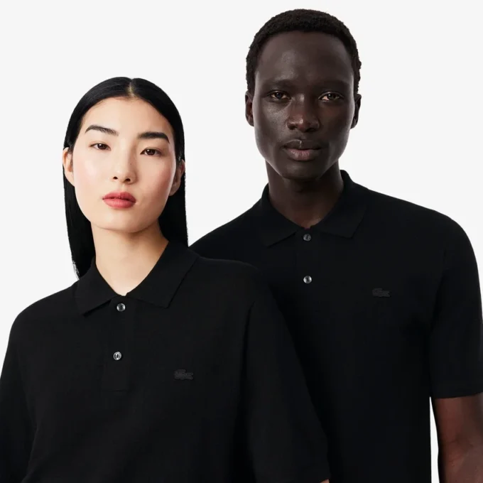Camisola polo unissexo de manga curta em lã merino