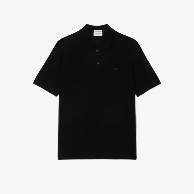 Camisola polo unissexo de manga curta em lã merino