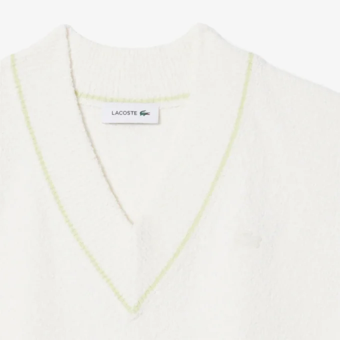 Camisola sem mangas com decote em V em mistura de algodão